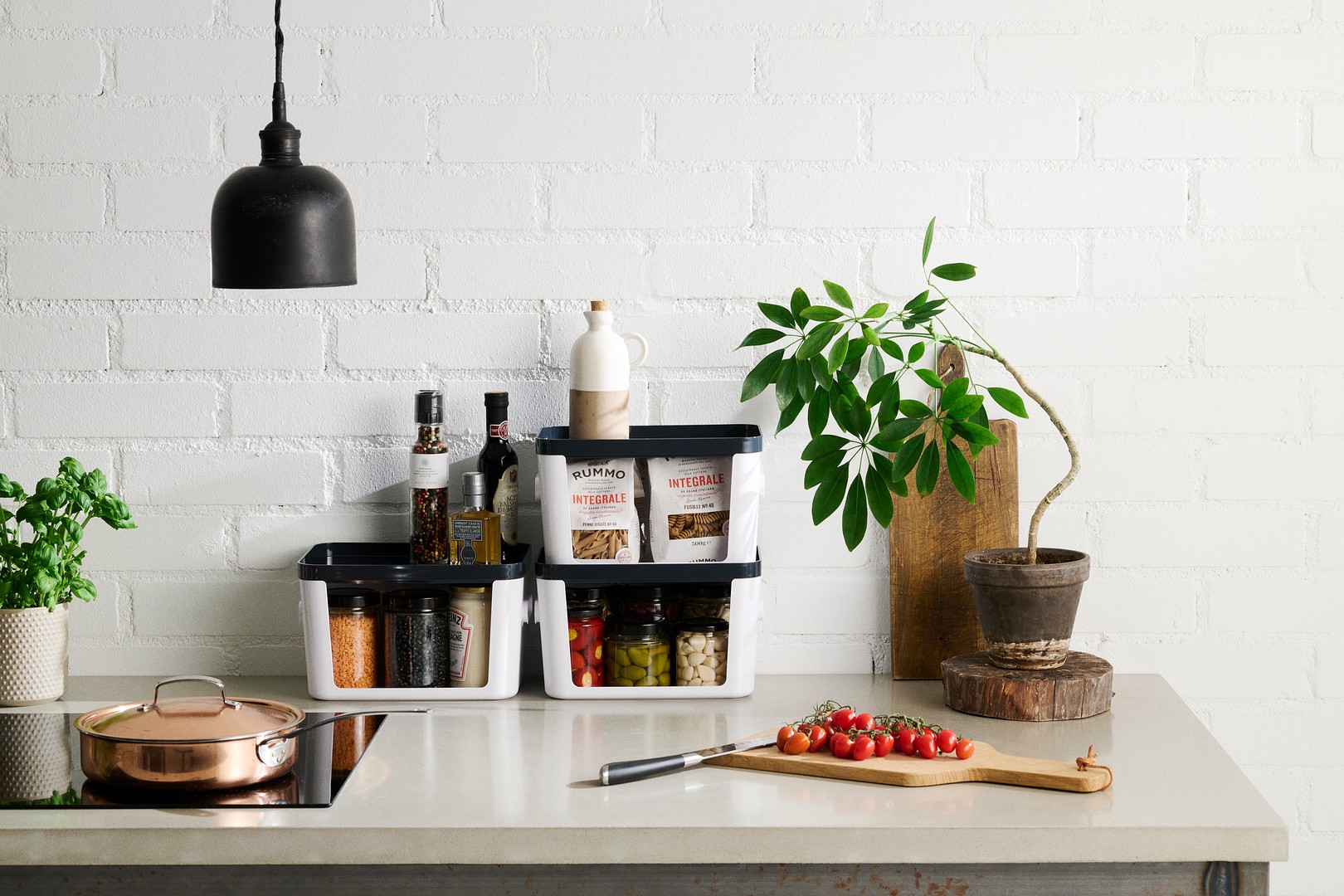 SmartStore Compact Access storage containers on a kitchen counter