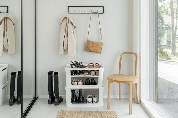 SmartStore Module Storage boxes in hallway