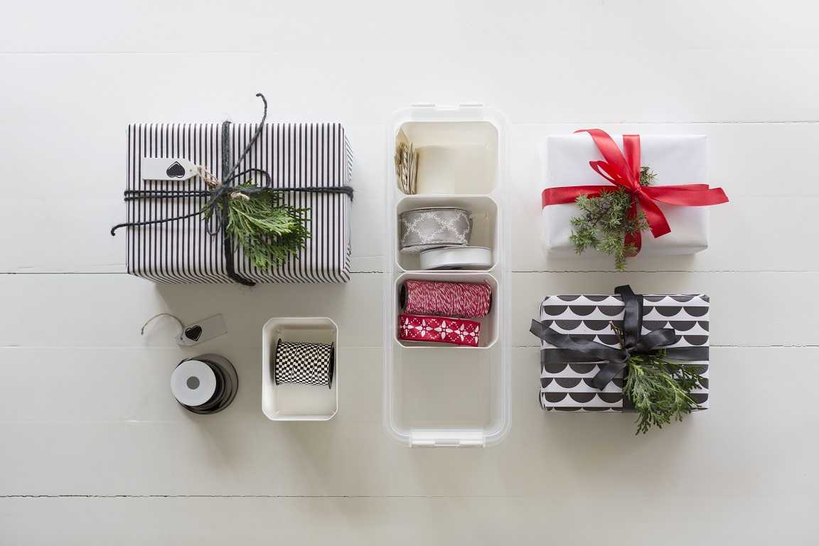 Christmas gifts in SmartStore storage boxes