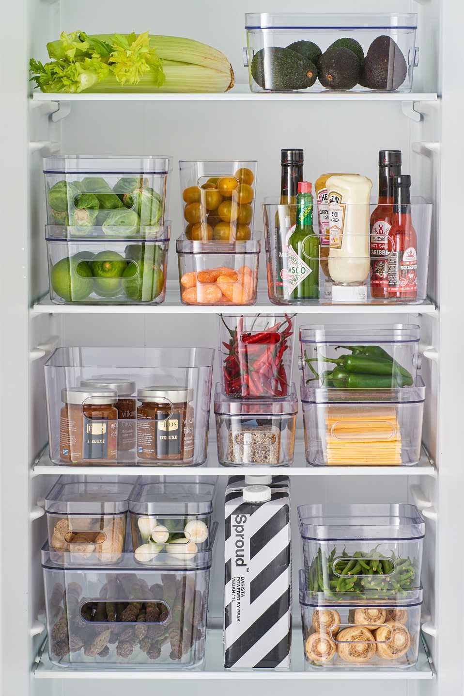 SmartStore Compact Clear storage containers in a fridge