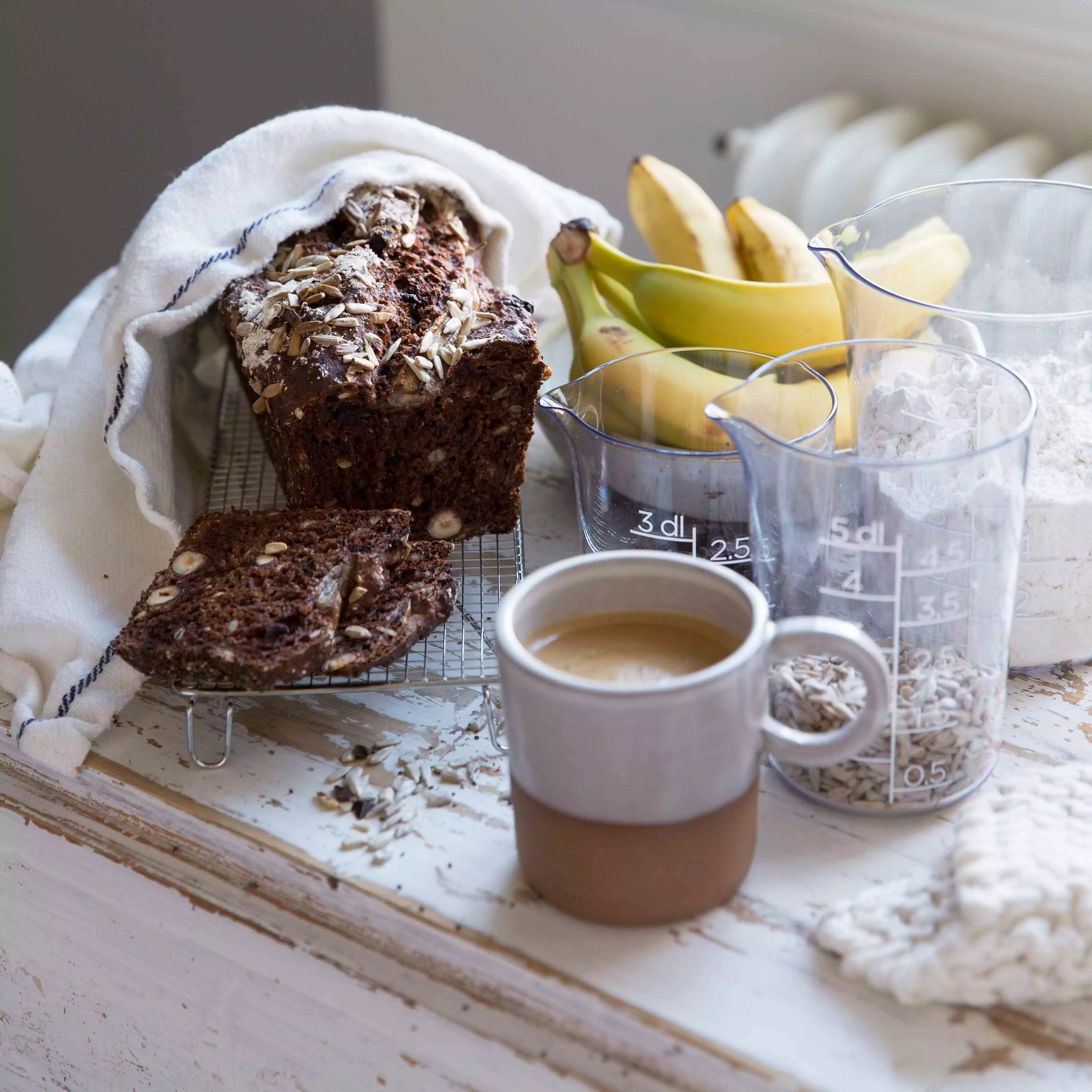 Chocolate banana bread with chia
